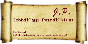 Jobbágyi Petróniusz névjegykártya